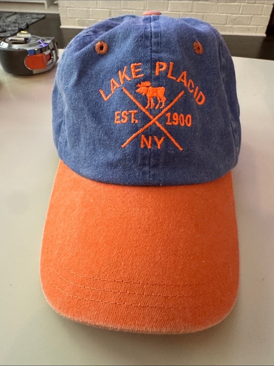 Other - Lake Placid NY Embroidered Baseball Cap - Blue & Orange